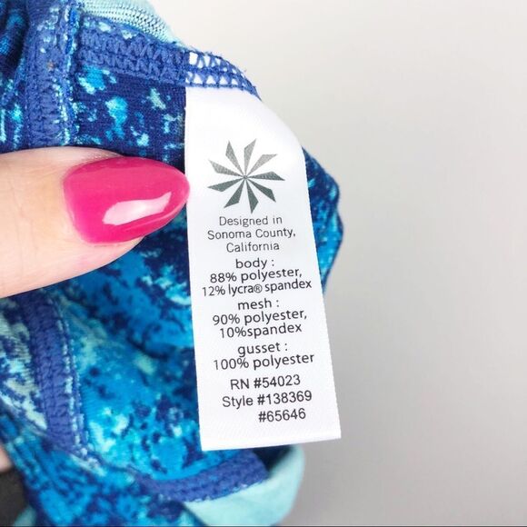 ATHLETA | Be Free Splatter Cropped Leggings Knicker Length Blue Women’s Size S - Picture 9 of 14